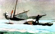 Winslow Homer Stowing the Sail, Bahamas Norge oil painting reproduction